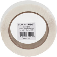 School Smart Vinyl Label Protectors, Round Corner Rectangle, 1 x 3 Inches, Clear, Pack of 500