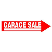 5028948 SIGN GARGE SALE 6X24"" Hillman English White Garage Sale Sign 6 in. H X 24 in. W (Pack of 6)