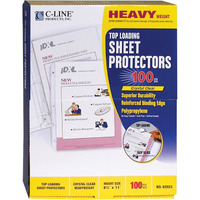 Heavyweight Polypropylene Sheet Protector, clear, 11 x 8 1/2, 100/BX, 62023