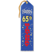 Happy  65th  Birthday Award Ribbon