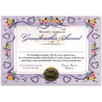 World's Greatest Grandmother Certificate