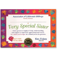 Very Special Sister Certificate