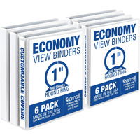 Economy View Binder 1" Wht 6pk