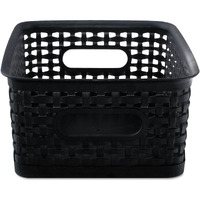 Plastic Weave Bin, Small, Black (3-Pack)