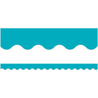TEAL SOLID SCALLOPED BORDER TRIM