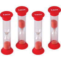 SMALL SAND TIMER 1 MINUTE 4PK