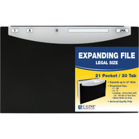 21-Pocket Stand-Up Design Expanding File, Black, Legal Size, 1/EA, 48221