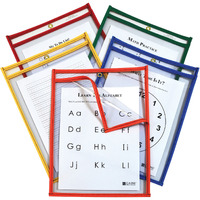 Super Heavyweight Plus Dry Erase Pockets, Assorted Primary Colors, 9 x 12, 25/BX, 42620