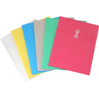 Reusable Poly Envelope with String Closure, Top Load, Assorted Colors (Color May Vary) (Set of 24 Envelopes)
