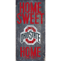 Ohio State Buckeyes Wood Sign - Home Sweet Home 6"x12"