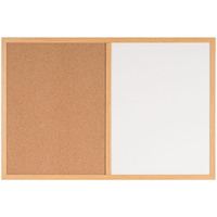 Maya Combo Board, Melamine Dry-Erase and Cork, 24"  X 36", Oak Frame