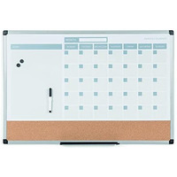 3-in-1 Dry-Erase Calendar Planner Board, 24" X 36", Silver Frame