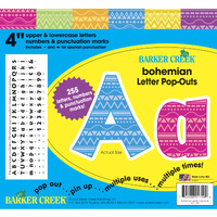 Barker Creek Letter Pop-Outs, 4 Inch, Bohemian, Set of 255