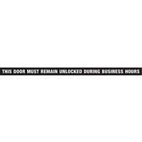 5028868 DECAL DOOR UNLCK 1.5X28"" Hillman English Black Notice Decal 1.5 in. H X 28 in. W (Pack of 10)