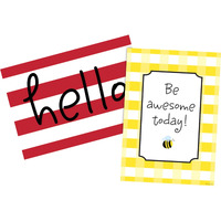 Barker Creek Hello! You're Awesome Posters, 13-3/8 x 19 Inches, Set of 2