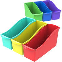 Large Book bin with front pockets, Assorted, case of 6