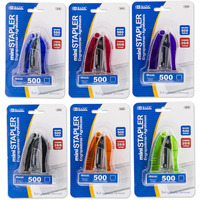 BAZIC Mini Stand-Up Standard (26/6) Stapler w/ 500 Ct. Staples / Box Qty - 24