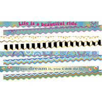 Barker Creek Trending Designs Trimmer Set, 4 Designs, 2-1/4 x 36 Inches, Total of 156 Feet