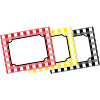 Barker Creek Name Tags, Buffalo Plaid, 3-1/2 x 2-3/4 Inches, Pack of 45