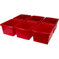 4 Gallon (15L) Classroom Storage Bin, Red (Case of 6)