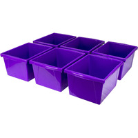 4 Gallon (15L) Classroom Storage Bin, Purple (Case of 6)