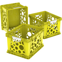 Premium File Crate with Handles, Classroom Yellow, (Case of 3)