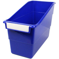BLUE SHELF FILE WITH LABEL HOLDER
