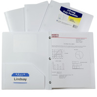 C-Line Poly Portfolio Folder with Prongs, Letter, 2-Pocket, White, Pack of 25