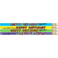 12 PK HAPPY BIRTHDAY WISHES PENCIL