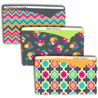 Bold Basics Write-On File Jackets, Assorted, 8 1/2 x 11, 6/PK, 63550