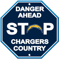 Los Angeles Chargers Sign 12x12 Plastic Stop Style CO