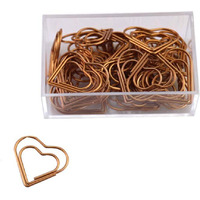 30 Pieces Heart Shapes Paper Clips Funny Office Desk Accessories Bookmarks