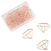 25 Pieces Diamond Shapes Paper Clips Funny Office Desk Accessories Bookmarks