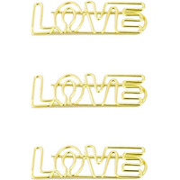12 Pieces Binder Clips "LOVE" Paper Clips Office Desk Accessories Bookmarks