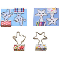 12 Pcs Metal Binder Clips/Paper Clips/Binders/Clamps (Finger And Star Shape)