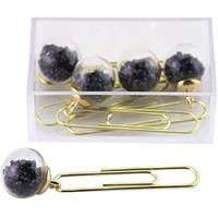 10 Pieces Black Pendant Paper Clips Funny Office Desk Accessories Bookmarks