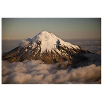 Mount Taranaki showing western flanks of dormant volcano above clouds, New Zealand-Paper Art-32"x22"