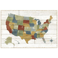 Barnboard Map WORKING -Paper Art-20"x14"