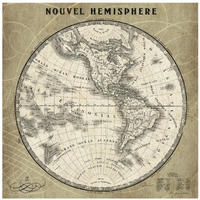 French World Map III -Paper Art-26"x26"
