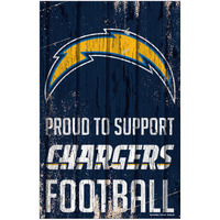 Los Angeles Chargers Sign 11x17 Wood Proud to Support Design