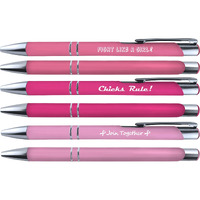 Soft Touch Breast Cancer Awareness 3 Design 6 Pen Set 36082