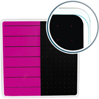 Viztex Glacier Violet & Black Plan & Grid Glass Dry Erase Board - 14" x 14"