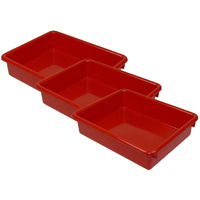 (3 EA) 3IN RED STOWAWAY LETTER TRAY
