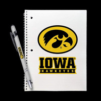 Iowa Haweyes Gift Set - Spiral Notebook and Comfort Feel Metal Pen (2339)