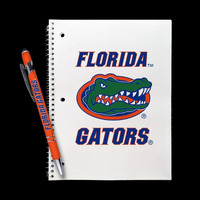 Florida Gators Gift Set - Spiral Notebook and Comfort Feel Metal Pen (2326)