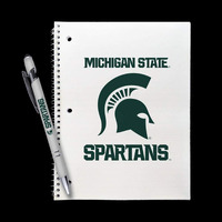 Michigan State Spartans Gift Set - Spiral Notebook and Comfort Feel Metal Pen (2341)