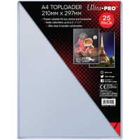 Toploader - A4 Size - 210mm x 297mm - 8.3x11.7 (25 per pack)