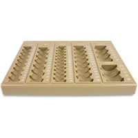 ControlTek 6-Denomination Self Counting Loose Coin Tray - 1 x Coin Tray6 Coin Compartment(s) - Tan - Plastic