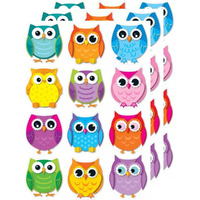 (3 PK) COLORFUL OWLS CUT OUTS 36