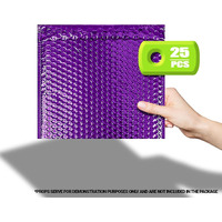 Amiff Pack of 25 Purple Bubble Mailers Pouches 6 x 625 cushion Padded Envelopes with Peel and Seal closure 6 x 6 14 colorful Shipping Poly Bags for Mailing Moving Storage Packing and Packaging(D0102H9FAKV)